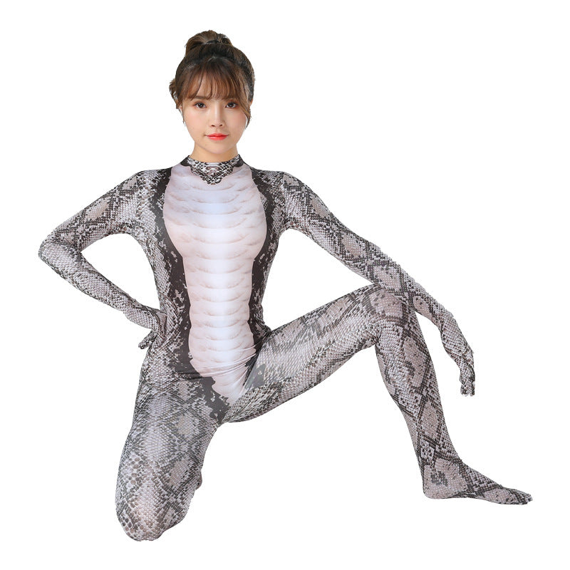 Hongbo Green Python Bodysuit Halloween