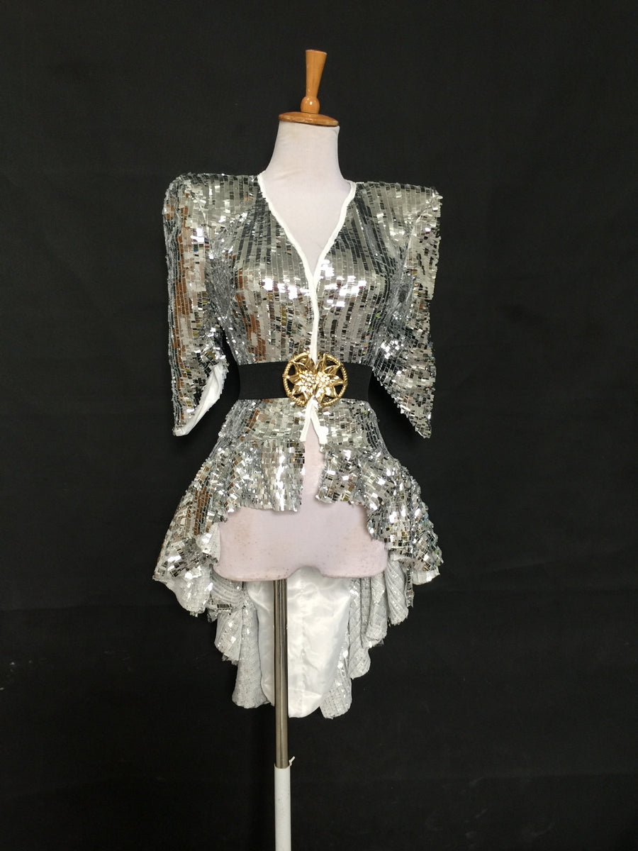 High-density Sequin Atmosphere Pad Shoulder Shiny Dovetail Dress Costume