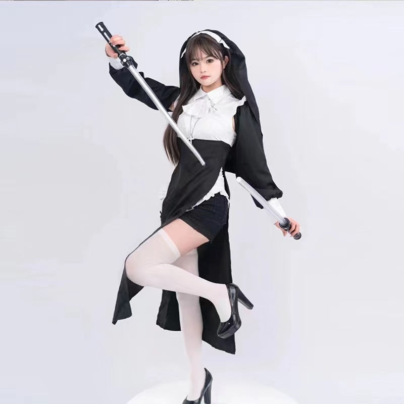 In Stock Nun Cos Tight Clothes Sexy Change Decoration Nun Change Suit Same Style Cosplay