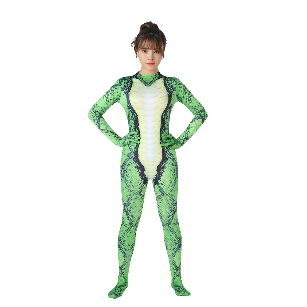 Hongbo Green Python Bodysuit Halloween