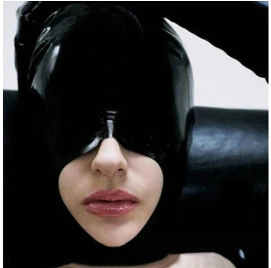 Latex  Half Face Headgear Gloss Mask