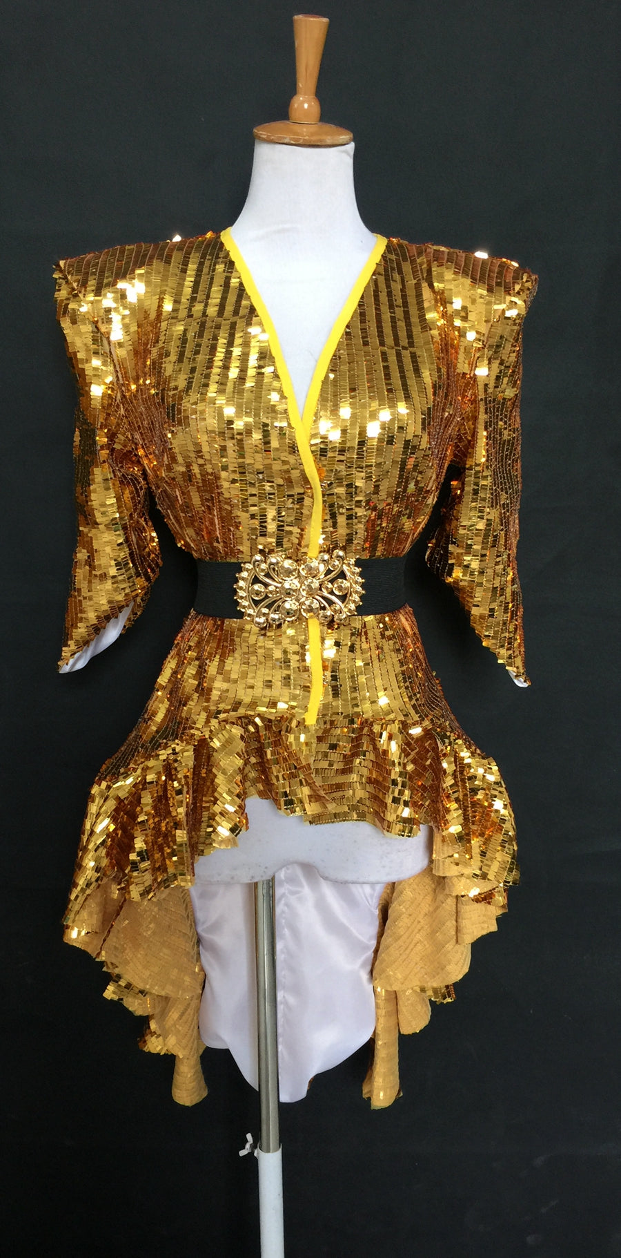 High-density Sequin Atmosphere Pad Shoulder Shiny Dovetail Dress Costume