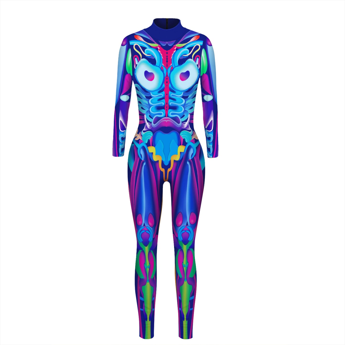 Machine Skeleton Digital Print Ladies Bodysuit