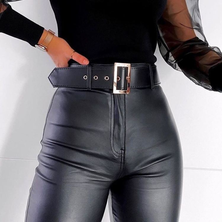 Artificial leather PU trousers