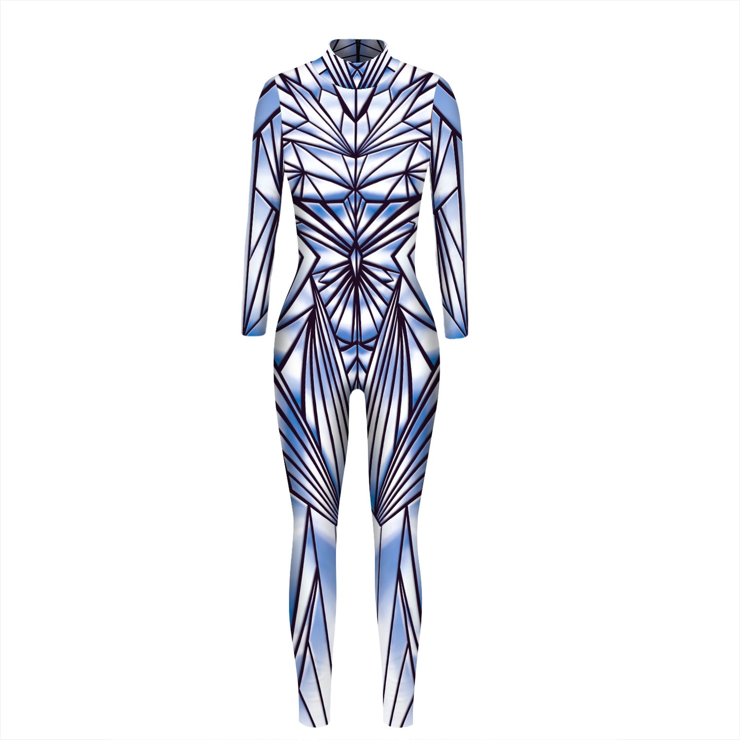 Machine Skeleton Digital Print Ladies Bodysuit