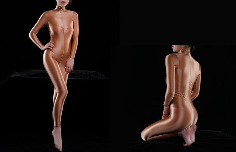 Shiny Luxury Shiny Thin Silky Tight Jumpsuit