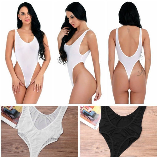 Women's Mesh Tulle Bodysuit Thong Pajamas