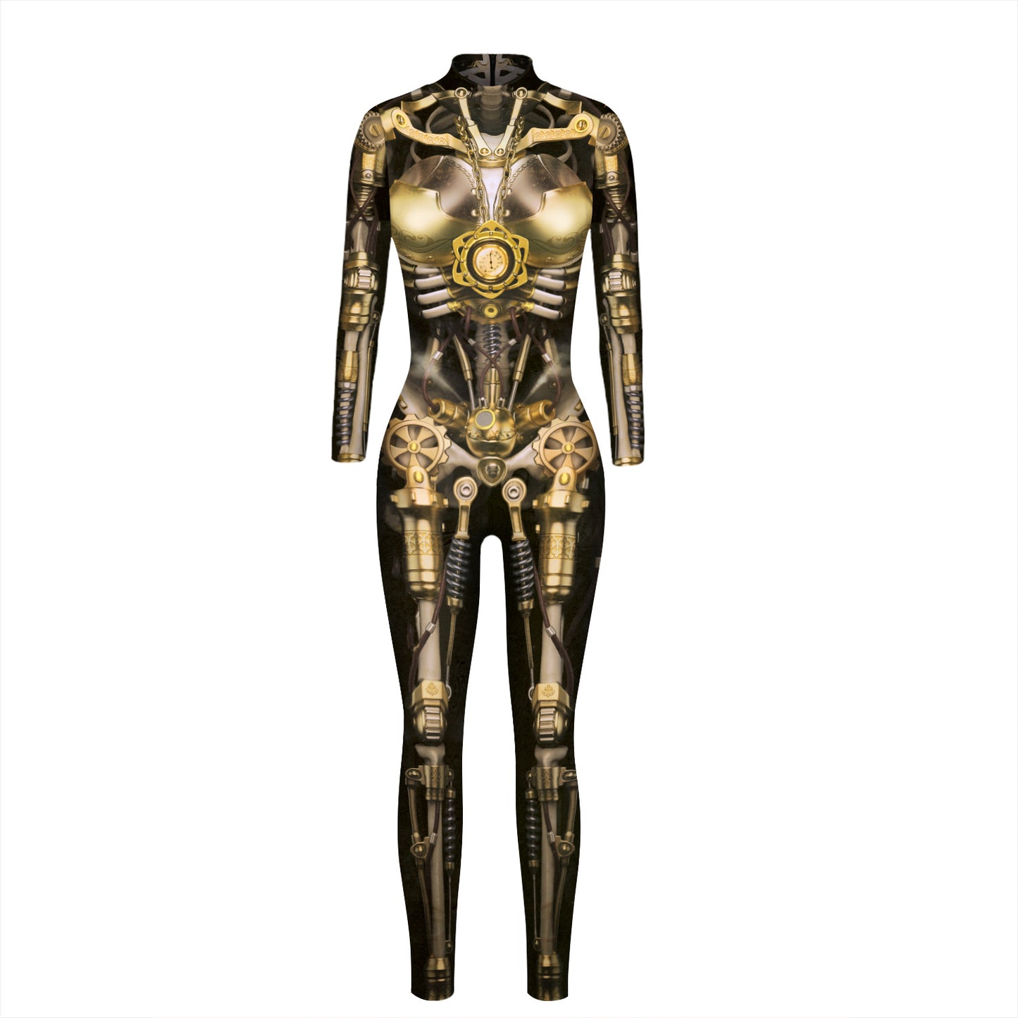 Machine Skeleton Digital Print Ladies Bodysuit