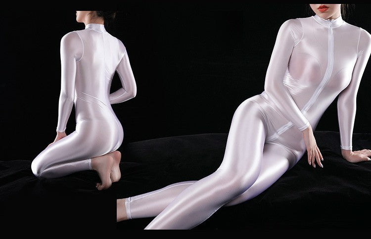 Shiny Luxury Shiny Thin Silky Tight Jumpsuit