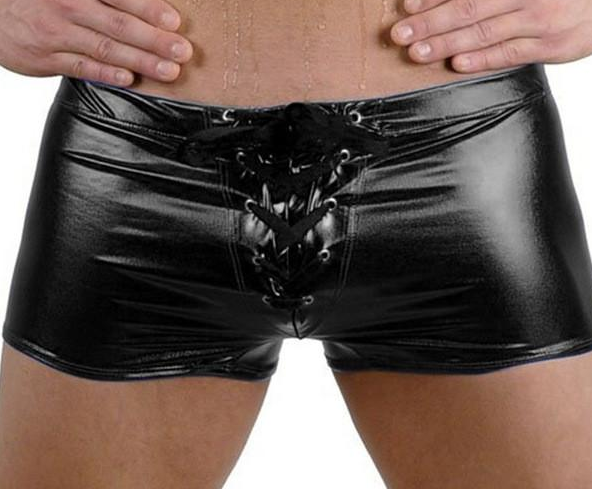 Latex Faux Leather/Metallic Drawstring Boxers