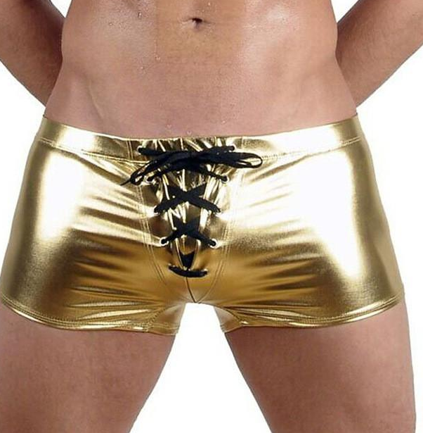 Latex Faux Leather/Metallic Drawstring Boxers