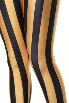 Black Rose Striped Leggings