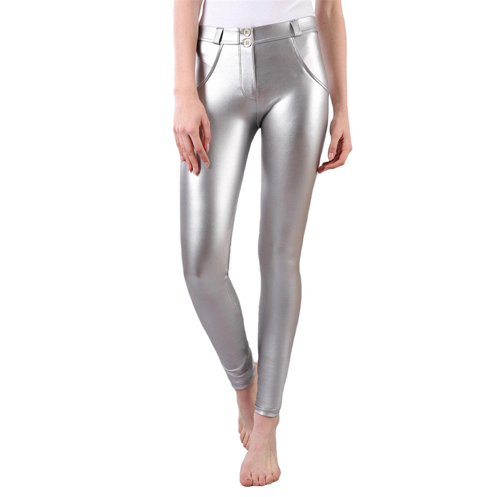 Women's Yoga Fitness Peach Butt Lifting Leather Pants