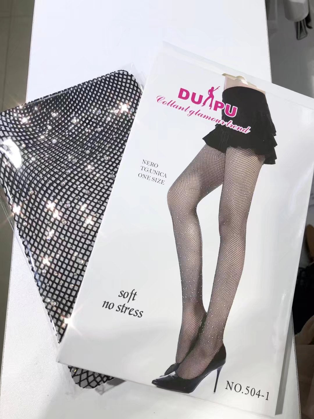 Nightclub Style Shiny Hot Diamond Trousers Fishnet Socks