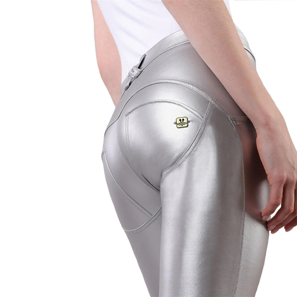 Women's Yoga Fitness Peach Butt Lifting Leather Pants