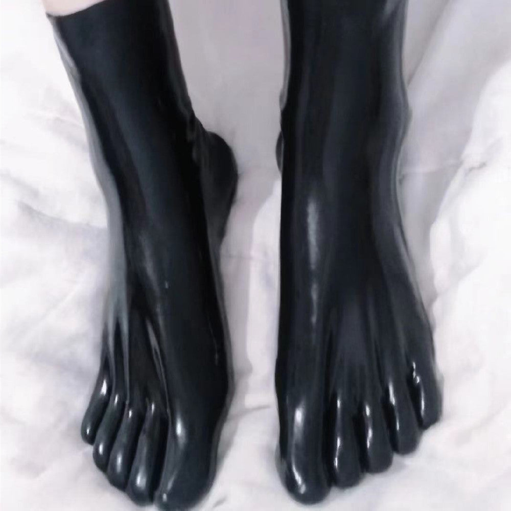 Black Flesh Colored Latex Gel Coat For Five Fingered Socks