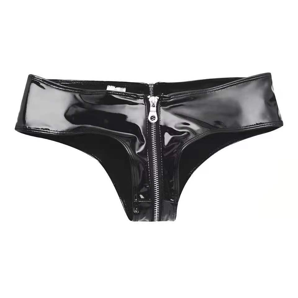 Women's Creative Low Waist Patent Leather Hot Pants