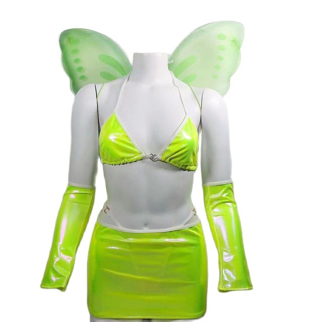 Cosplay Butterfly Women Sets Backless Bling Wing Bandage