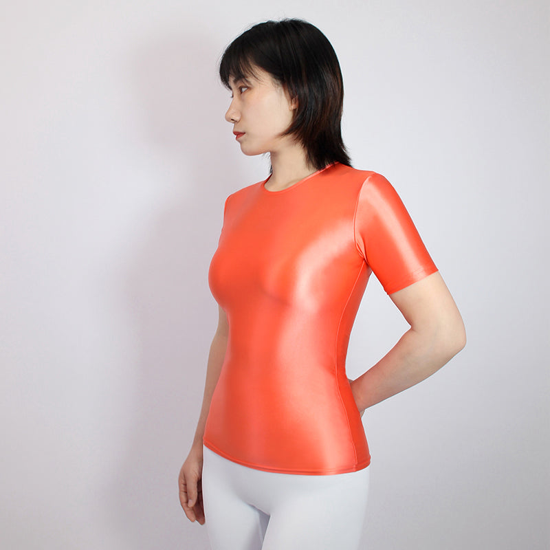 Women's Thin Spandex Short Sleeve Stretch Bottoming Shirt