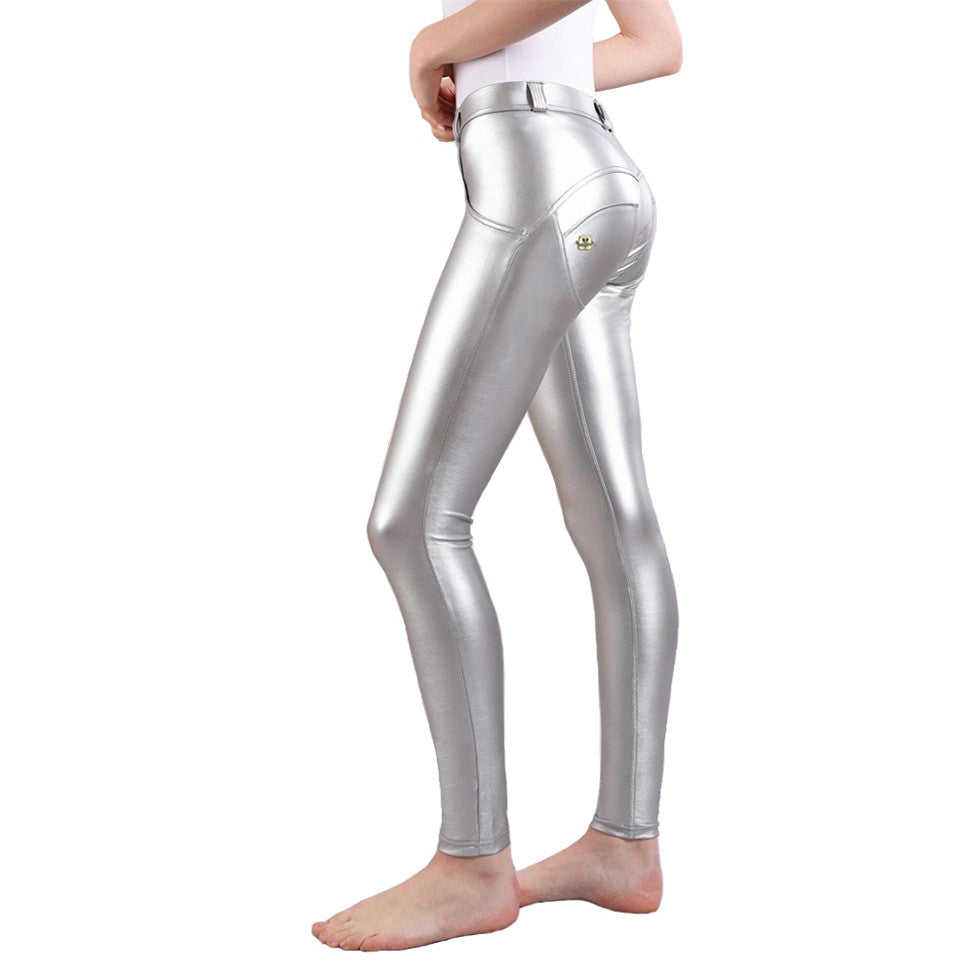 Women's Yoga Fitness Peach Butt Lifting Leather Pants